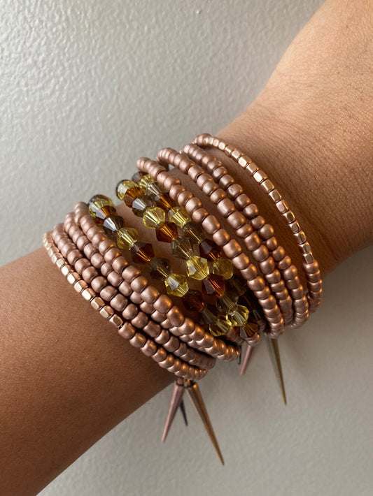 Rose Gold And Brown Cuff Bracelet