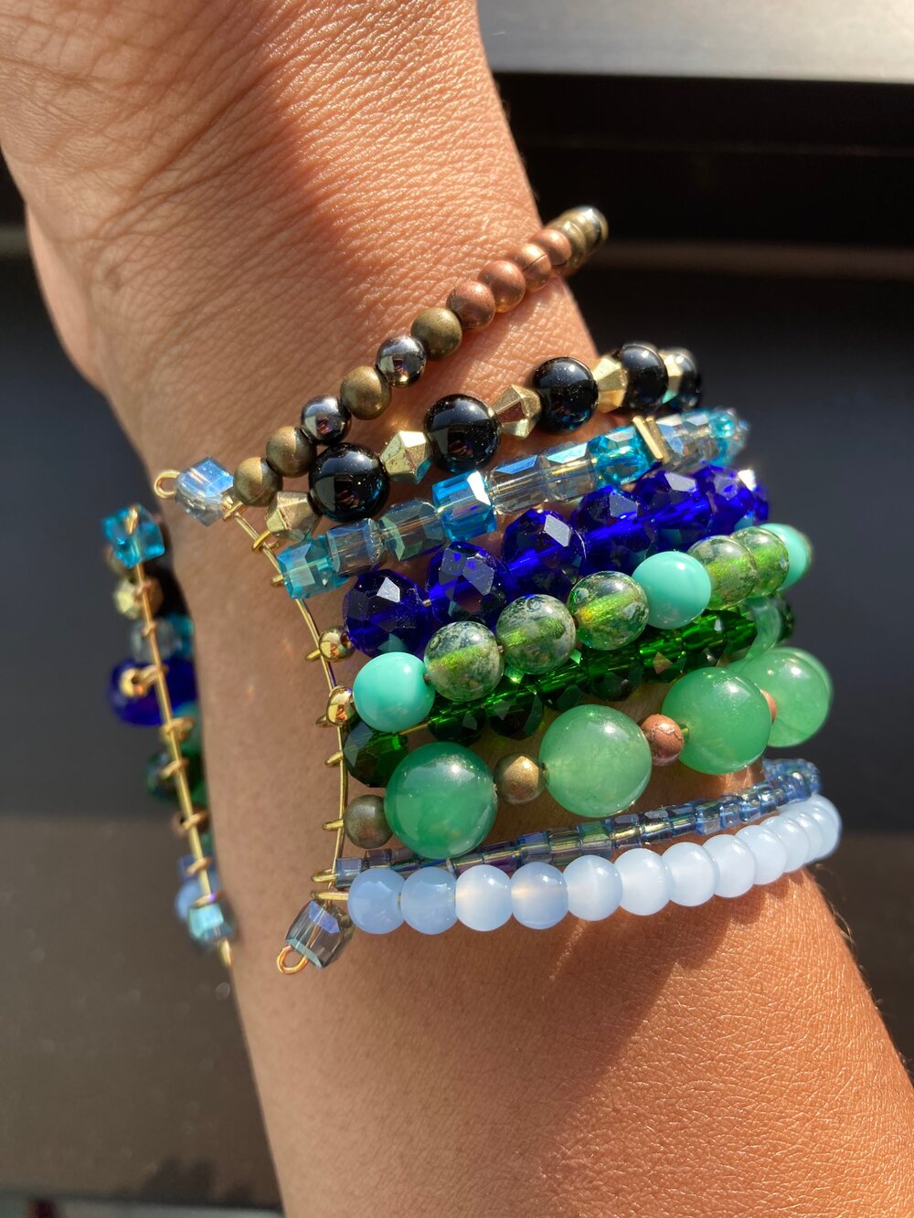 Aventurine Gemstone Cuff Bracelet