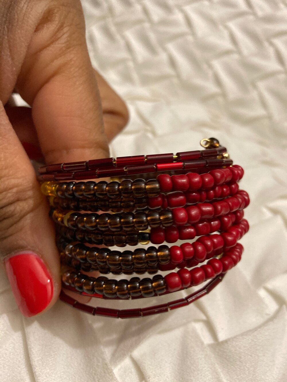 Ruby Czech Cuff Bracelet