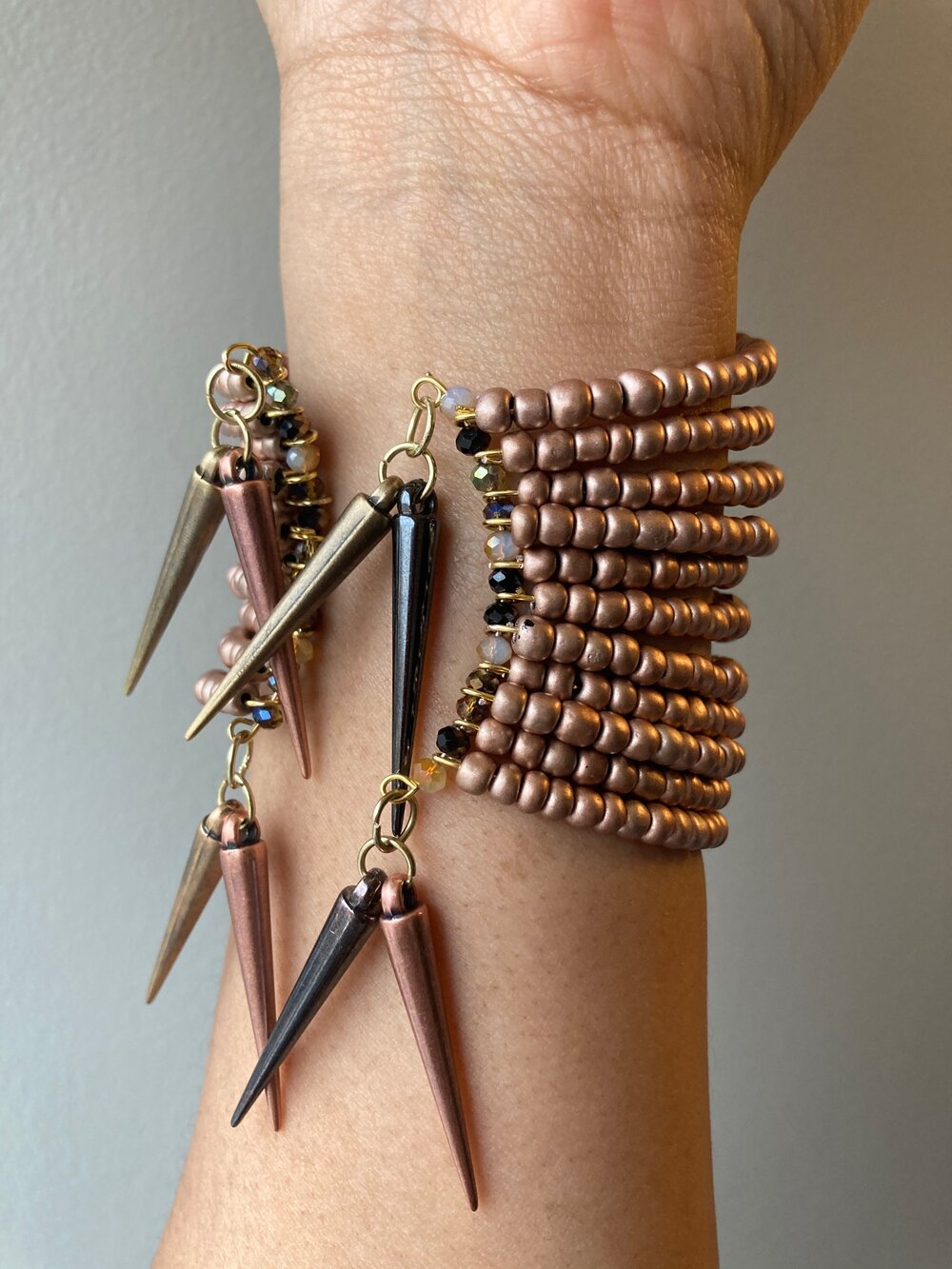 Rose Gold And Brown Cuff Bracelet