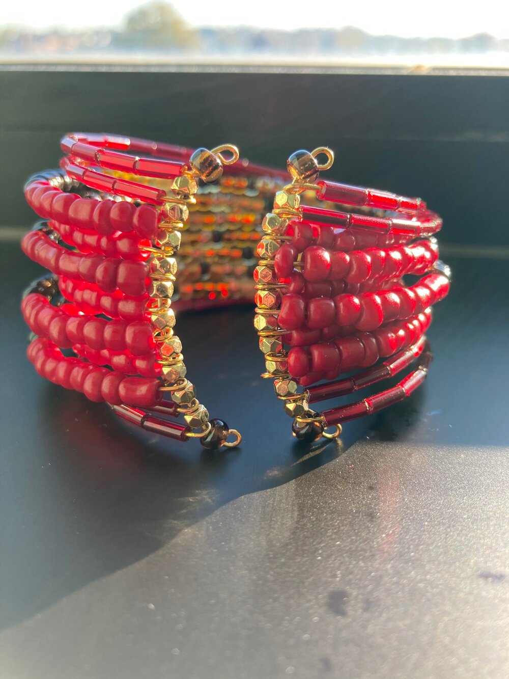 Ruby Czech Cuff Bracelet