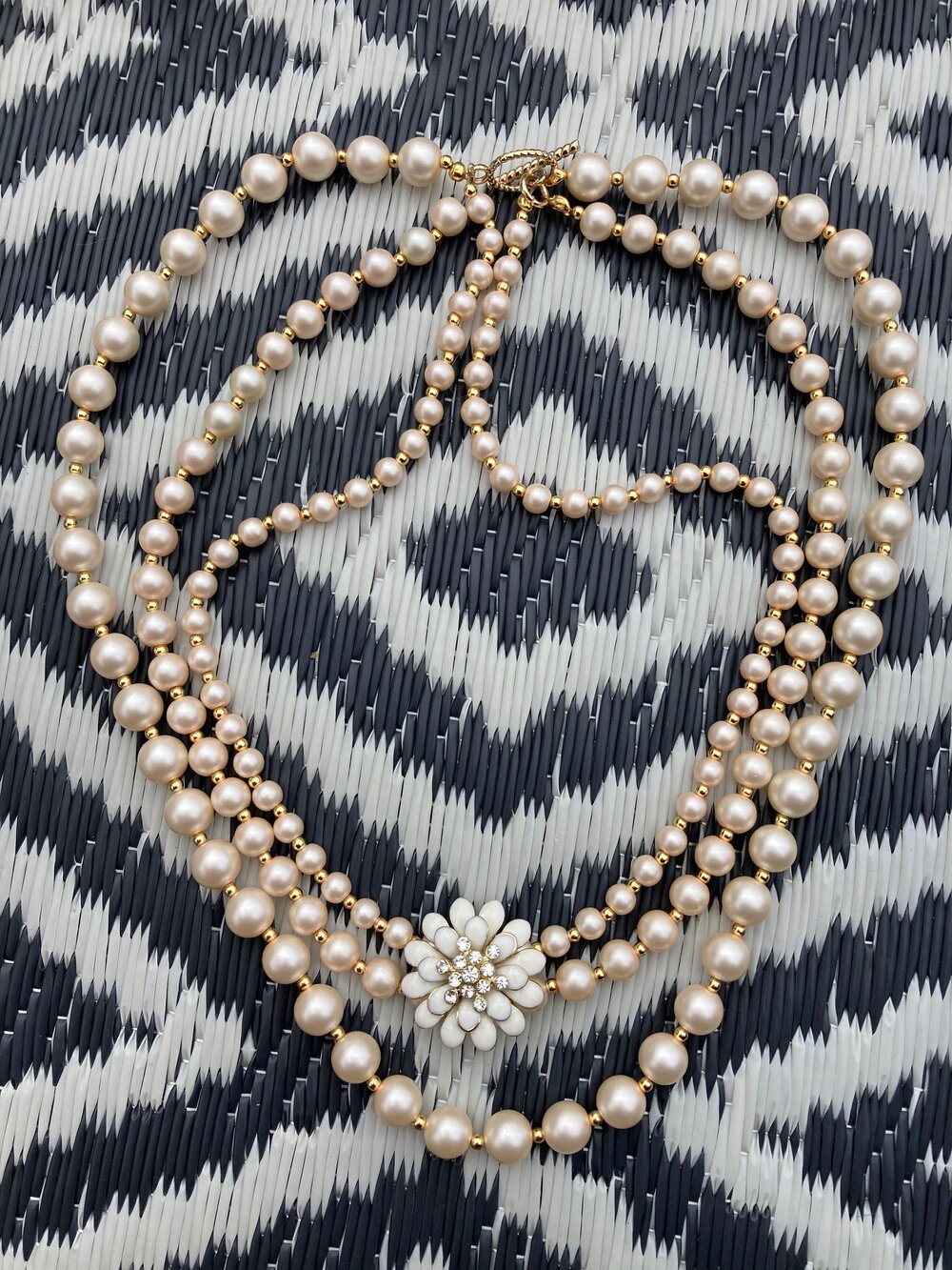 Classic Triple Tiered Pearl Necklace