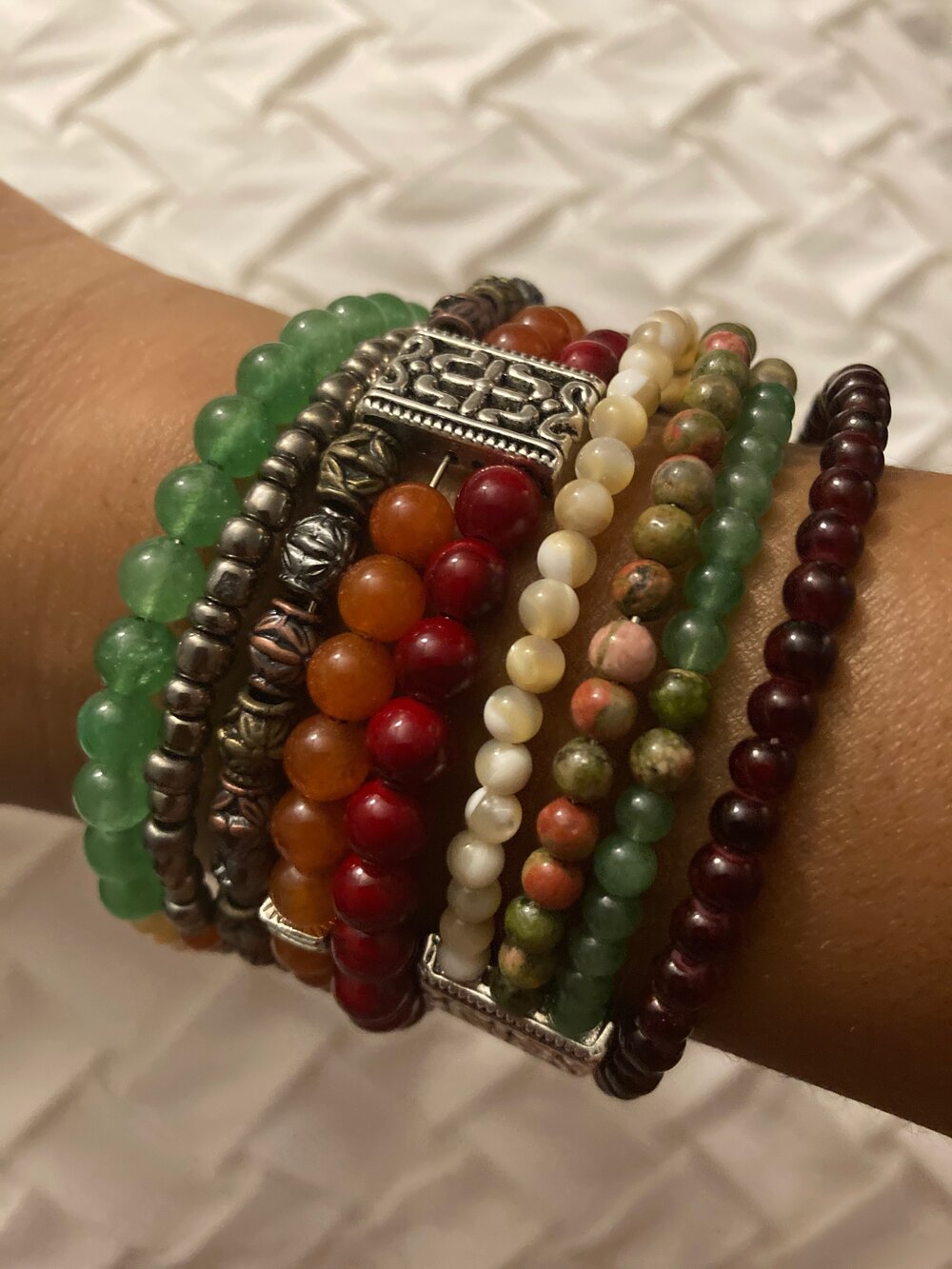 Earth Toned Beaded Cuff Bracelet