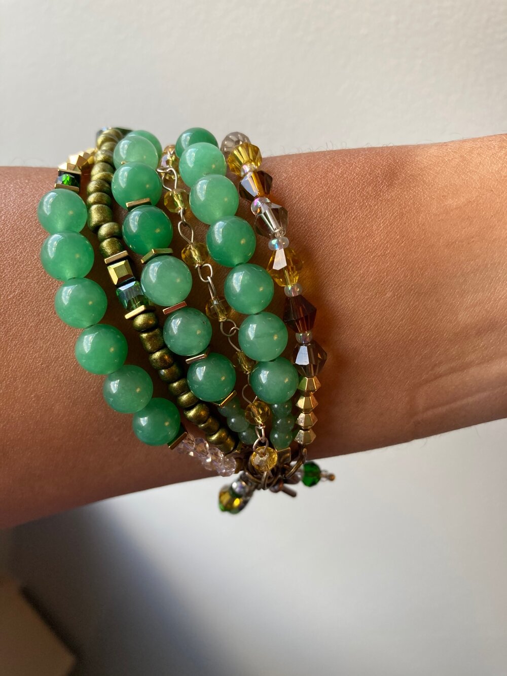 Green Aquamarine Toggle Bracelet