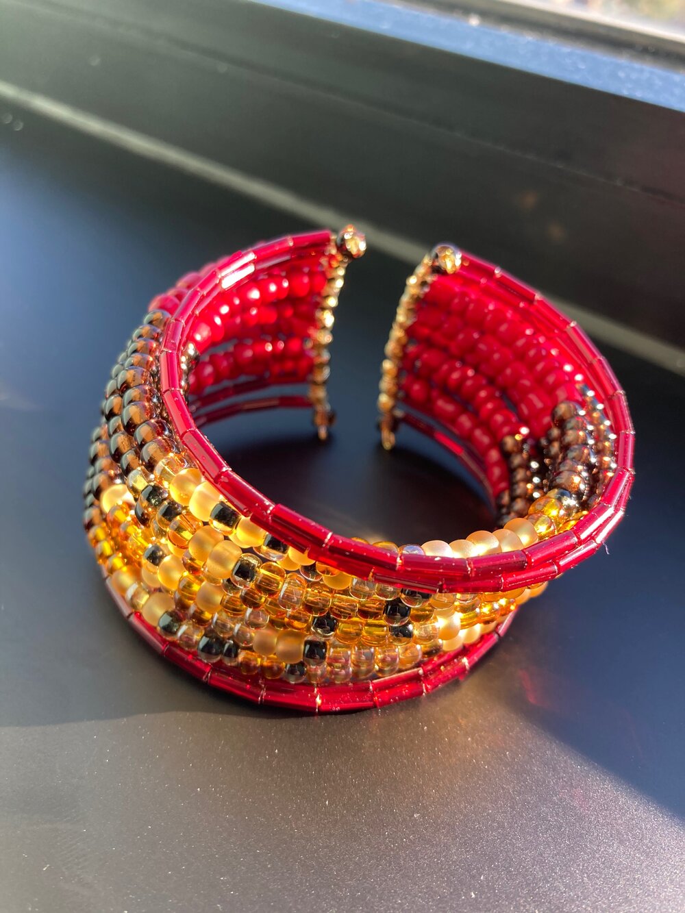 Ruby Czech Cuff Bracelet