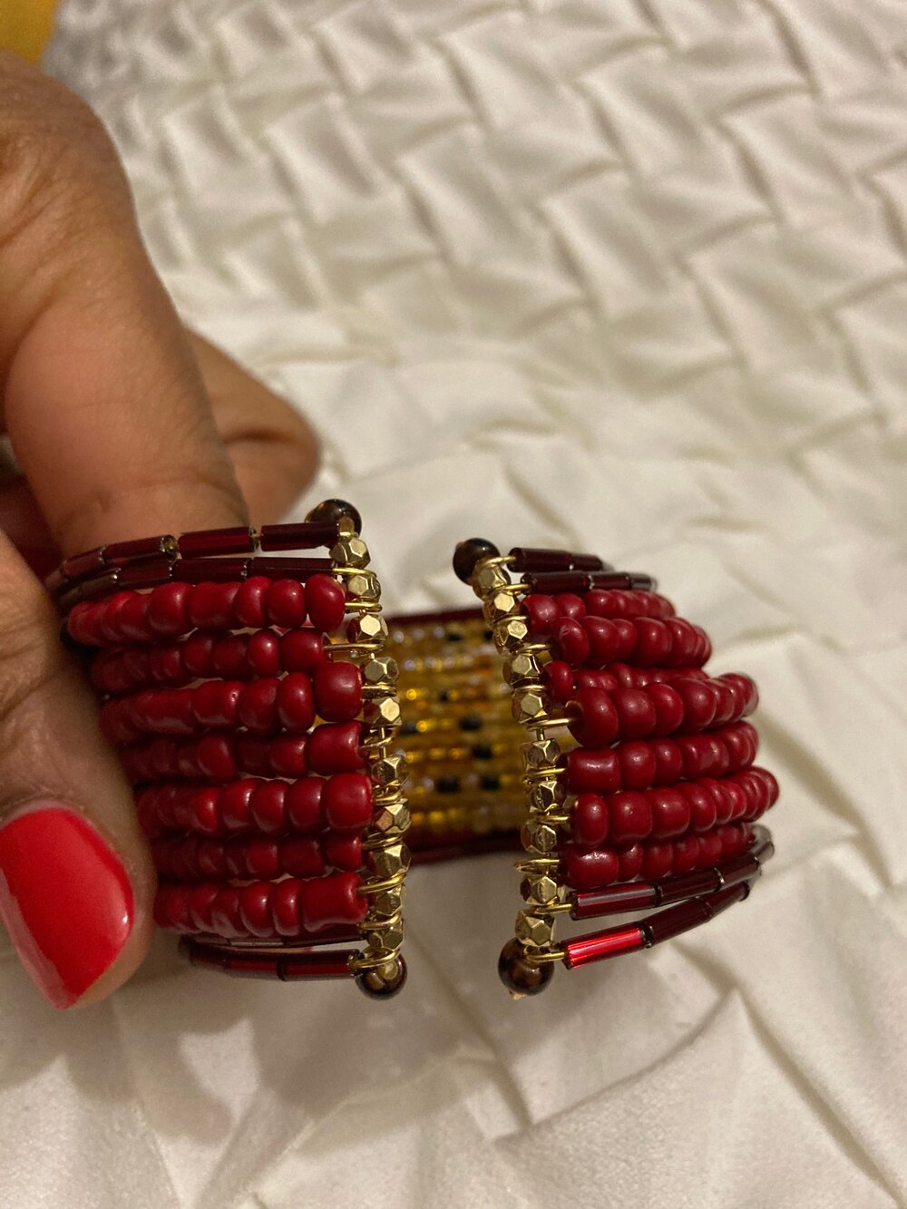 Ruby Czech Cuff Bracelet