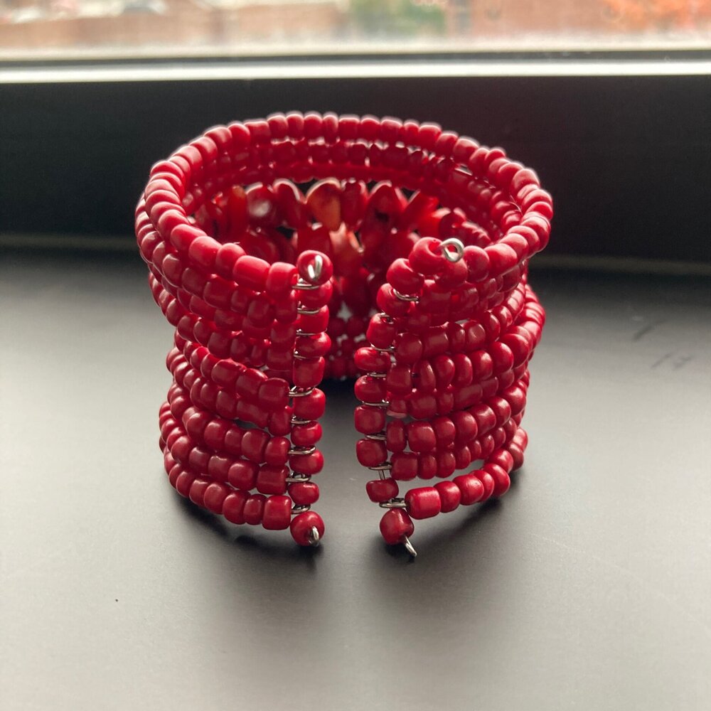 Red Coral Cuff Bracelet