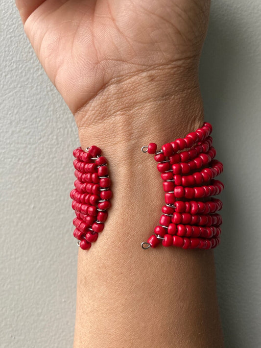 Red Coral Cuff Bracelet