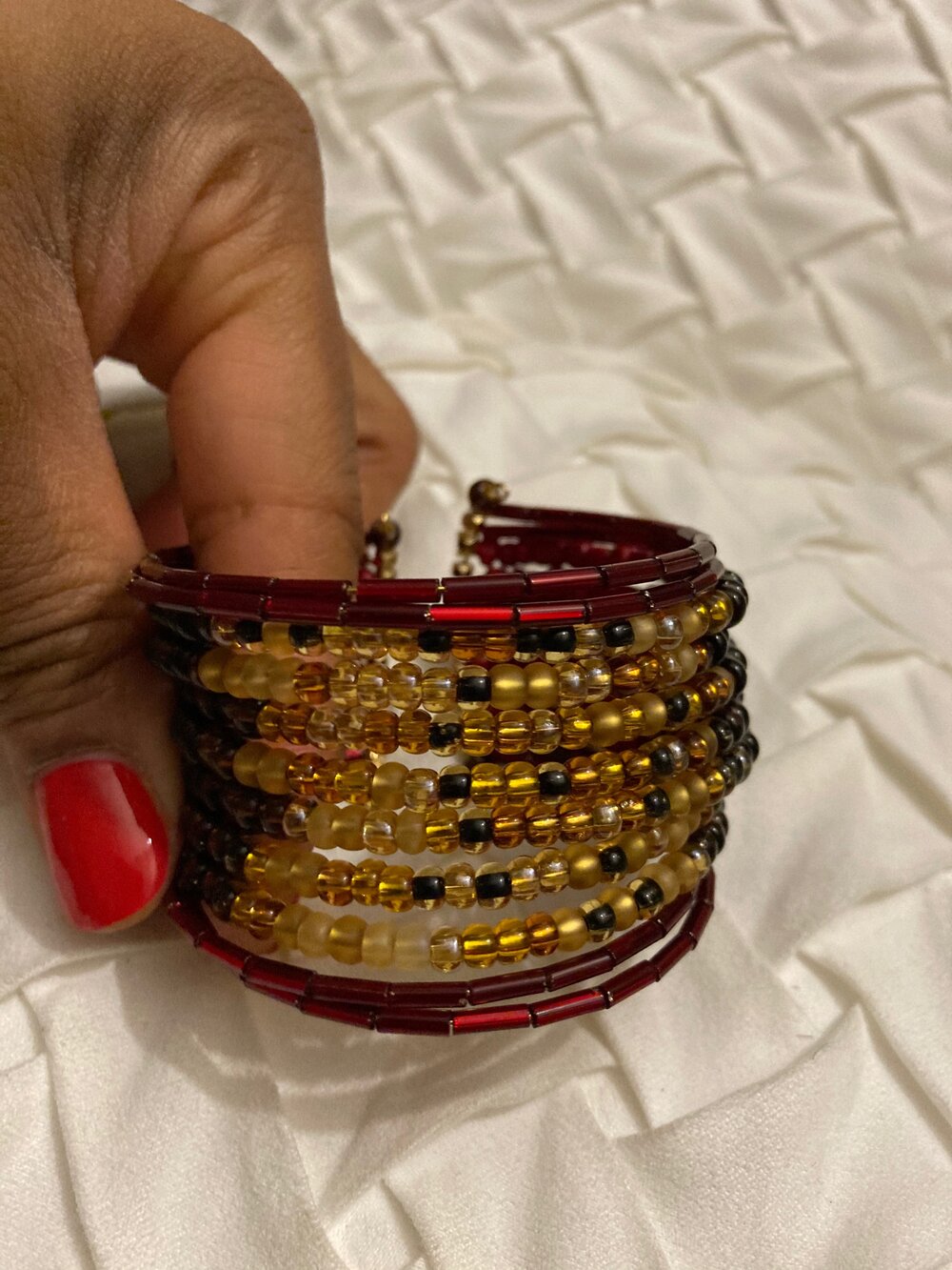 Ruby Czech Cuff Bracelet