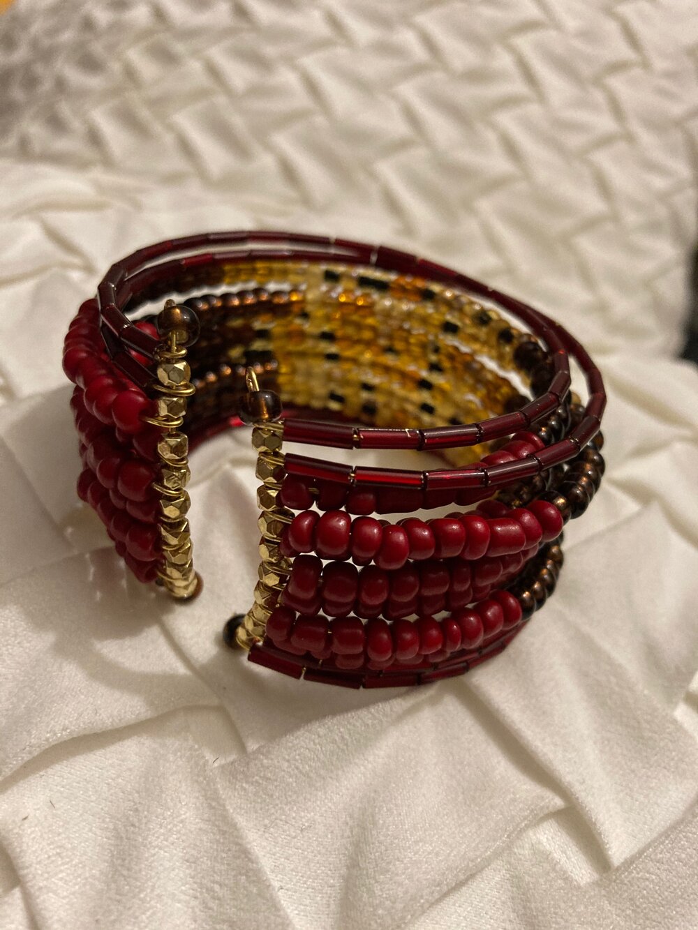 Ruby Czech Cuff Bracelet